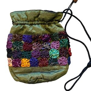 Colorful Silk Drawstring Pouch